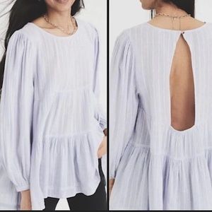 American Eagle Lilac Babydoll‎ Cut Out  Back Boho Peasant Blouse
